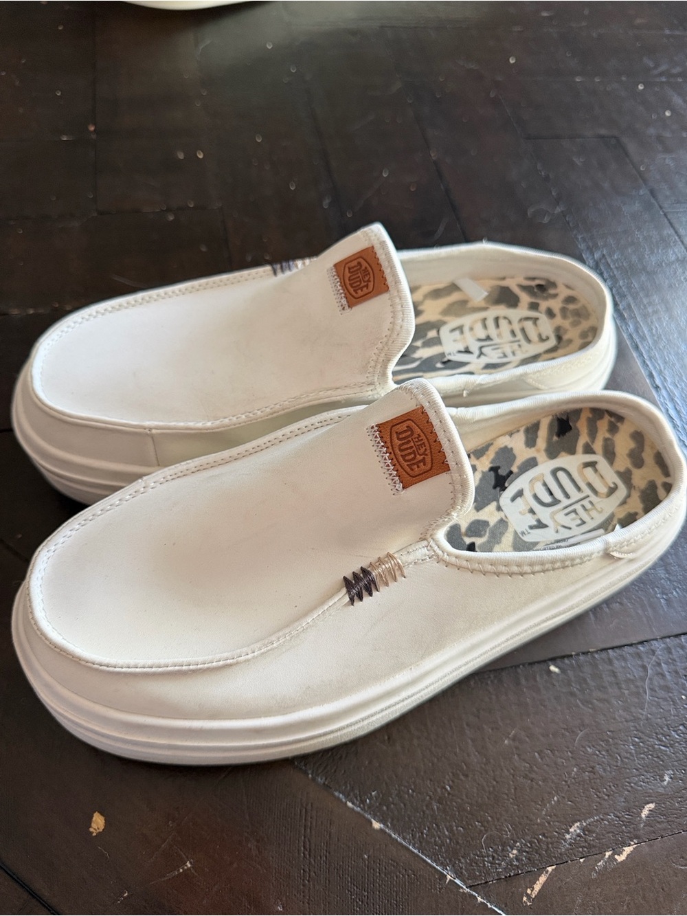 Hey Dude Women’s White Slip-On Platform Sneakers